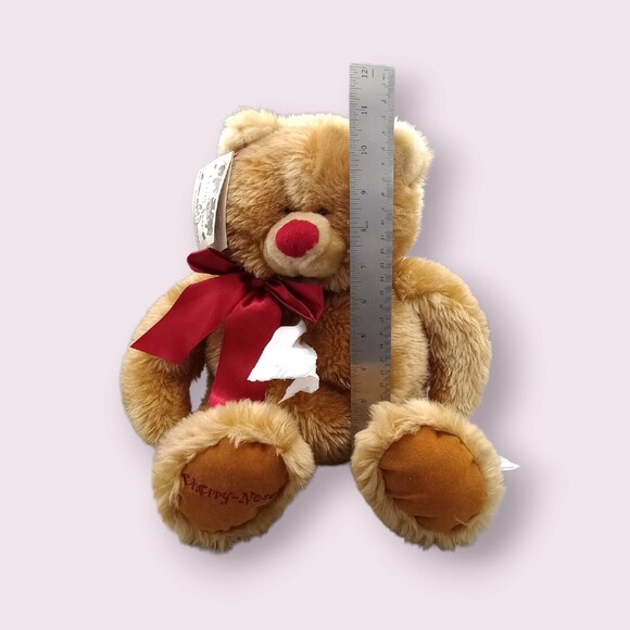 Vtg Cherry Nose Lil Hairy Beary Brown Teddy Bear Plush Tissue Holder Comfort - Picture 12 of 13